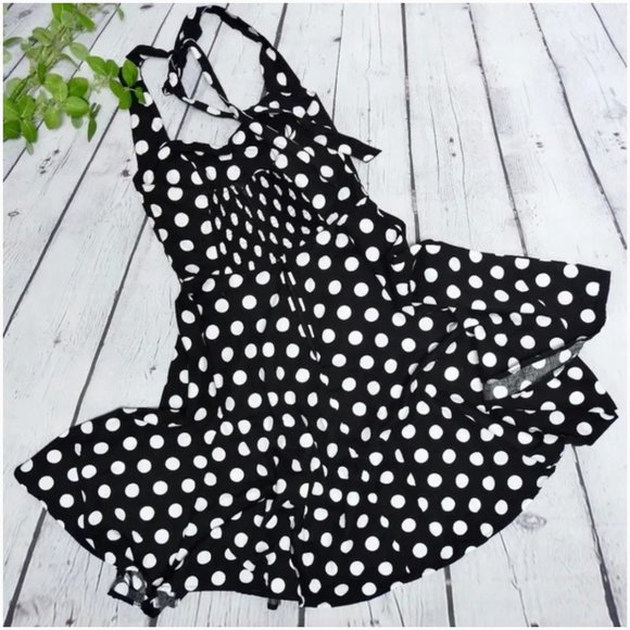 Hell Bunny Vixen Polka Dot Halter Dress - Picture 8 of 10